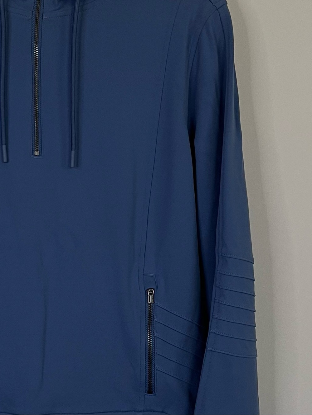 Athleta Venice Moto Hoodie Cottage Blue Small S Half Zip Pullover - Picture 8 of 12